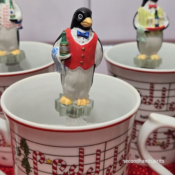 Deck The Halls With Penguins And Candy Canes.Dip Cups And Spreaders Christmas - Picture 3 of 15